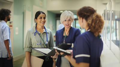 Health professionals working