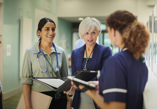 Health professionals working
