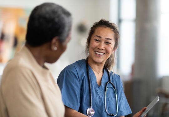 Doctor with patient